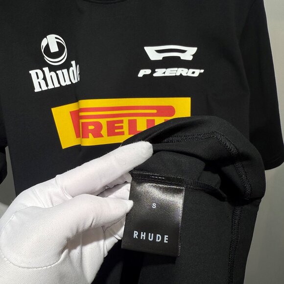 Rhude x Pirelli Collaboration Black T-Shirt - Picture 5 of 5